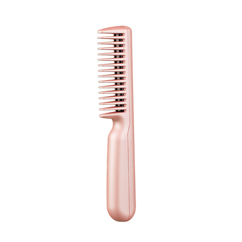 Cross-border Portable Hair Straightening Comb USB Hair Straightener Comb Multi-functional Curly Hair Straight Hair Dual-use Comb Girls Travel.