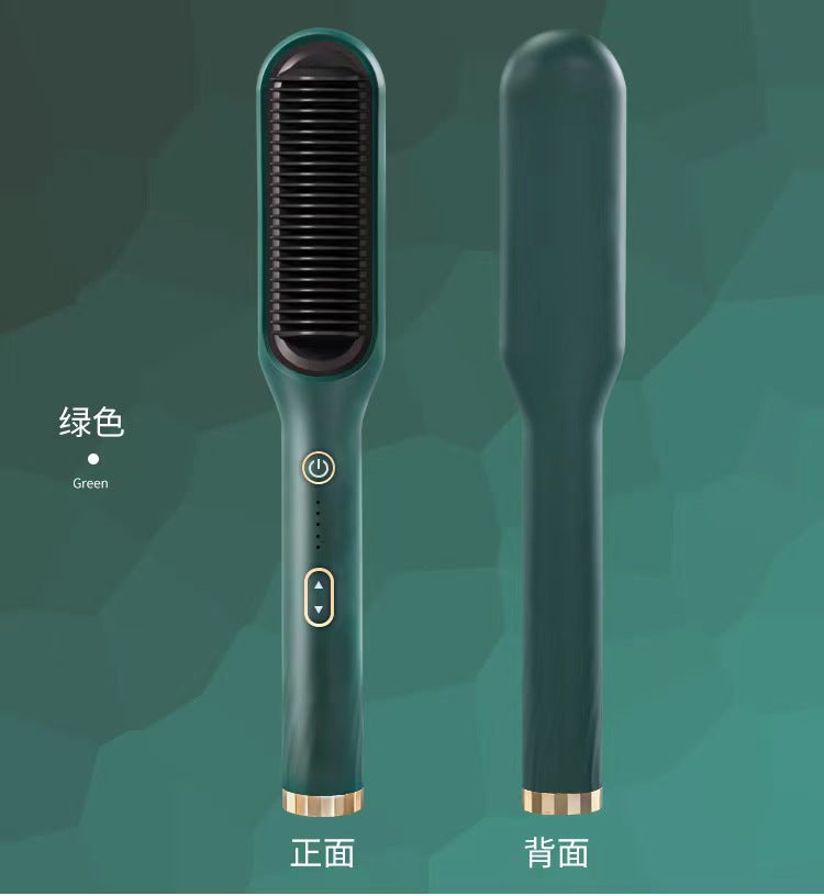 Cross-border Portable Hair Straightening Comb USB Hair Straightener Comb Multi-functional Curly Hair Straight Hair Dual-use Comb Girls Travel.